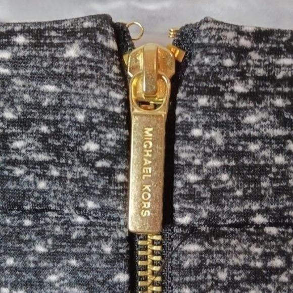 Michael Michael Kors Speckled Stretch Mini Skirt Black White 6 NWT - Picture 6 of 9